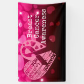 Sensibilisation au cancer du sein avec bannière de (Vertical)