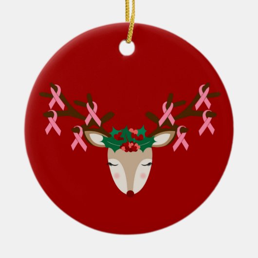 Sensibilisation au cancer du sein Ornement de Noël (Devant)