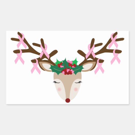 Sensibilisation au cancer du sein Stickers de Noël (Devant)