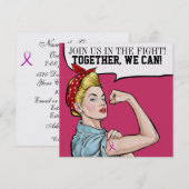 Sensibilisation au cancer - Invitation au ruban ro (Devant / Derrière)