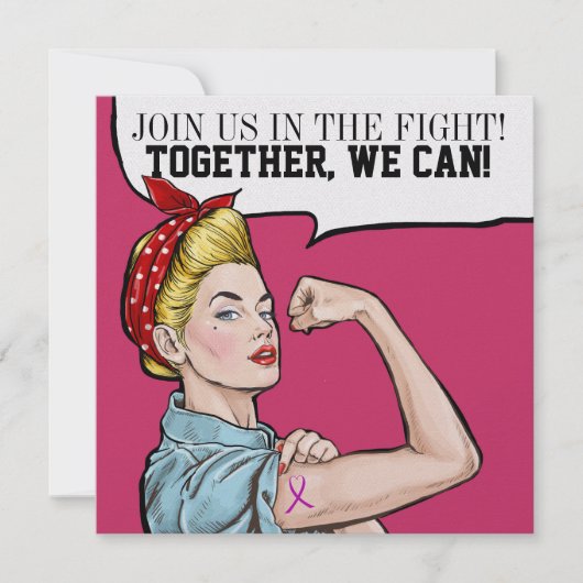 Sensibilisation au cancer - Invitation au ruban ro (Devant)