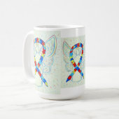 Sensibilisation au casse-tête Ruban Angel Art Mug (Devant gauche)