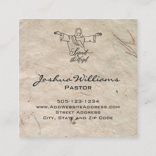 Sensibilisation des Cartes de visite de l'église (Dos)