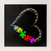 Sensibilisation sur l'autisme Amour Coeur Puzzle p (Horizontal)