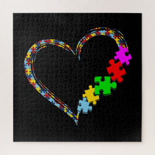Sensibilisation sur l'autisme Love Coeur Puzzle Pi