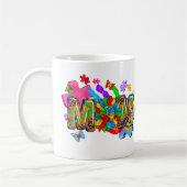 Sensibilisation sur l'autisme Maman Flower Mug (Gauche)