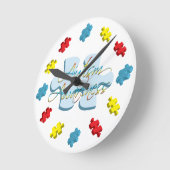 Sensibilisation sur l'autisme Puzzle Piece Horloge (Angle)