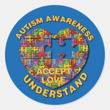 Sensibilisation sur l'autisme Puzzle Stickers Hear