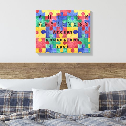 Sensibilisation sur l'autisme puzzle toile envelop (Insitu(Chambre))