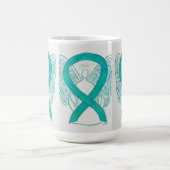 Sensibilisation turquoise Ruban Angel Art Mug (Centre)
