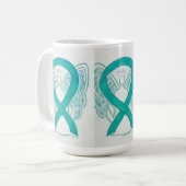 Sensibilisation turquoise Ruban Angel Art Mug (Devant gauche)