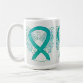 Sensibilisation turquoise Ruban Angel Art Mug (Gauche)