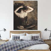 Sensualiteit in Sepia - Zelfportret Canvas Afdruk (Insitu (Slaapkamer))