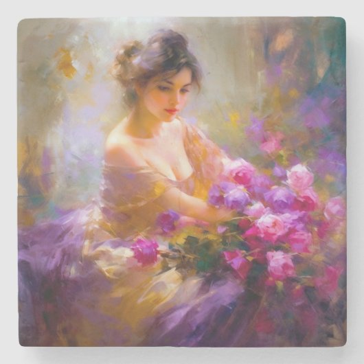 Sensueel portret stenen onderzetter (Voorkant)