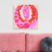 Sensueel - RedRose PinkRose Petal gebaseerd ontwer Canvas Afdruk (Insitu (Woonkamer))