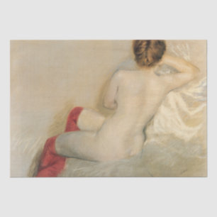 Sensueel Vrouw Beauty met Rode Kousen Tissuepapier