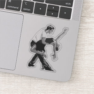 Sensueel zwart en wit dansen paar sticker