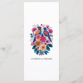 Sensuous Folk Birds and Flowers Wedding Pattern Menu (Achterkant)