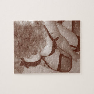 Sensuous Woman in lingerie, rijpe natuur Legpuzzel