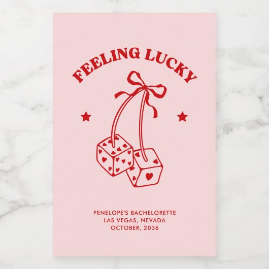 Sentez Lucky Bachelorette Mini Étiquette de vin Fa (Étiquettes simples)