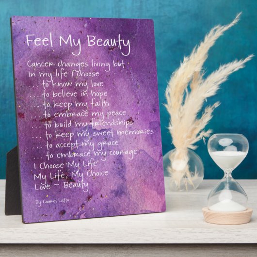 Sentez ma beauté Cancer Inspiration Poème Plaque (Côté)
