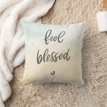Sentez-vous Coussin béni | Calligraphie vert jaune