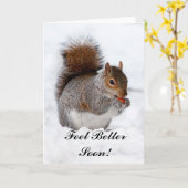 Sentez-vous mieux bientôt Squirrel Carte de voeux (Fleur jaune)