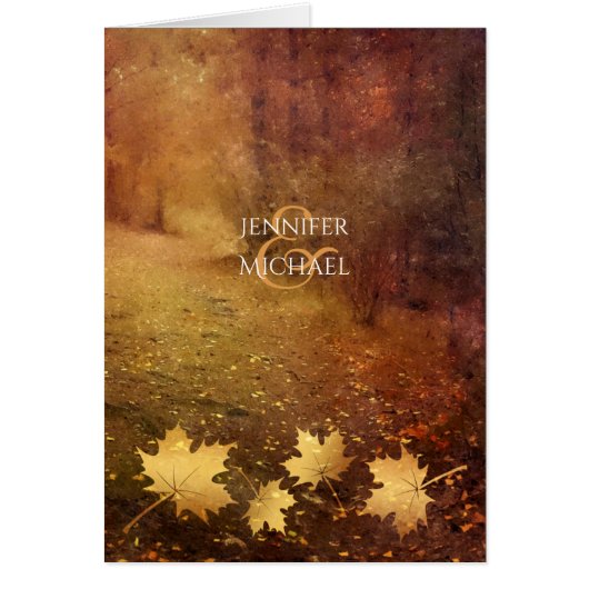 sentier d'automne érable feuille rustique mariage  (Devant)