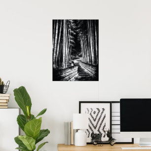 Sentier de bambou la nuit – Yin Art mural zen ja