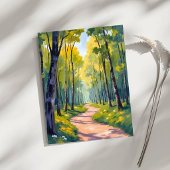 Sentier de printemps | Carte de nature à l'aquarel