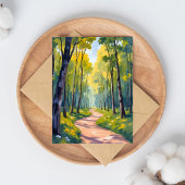 Sentier de printemps | Carte de nature à l'aquarel