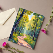 Sentier de printemps | Carte de nature à l'aquarel
