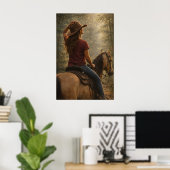Sentier ensoleillé | Art équestre | Affiche (Bureau à domicile)