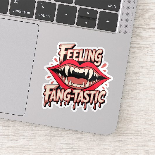 Sentiment fang autocollant plastique (Détail)