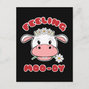 Sentiment vache Carte postale de citation de vac