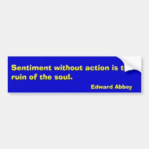 Sentiment zonder actie is het geruïneerde sou.. bumpersticker