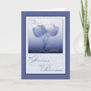 Sentimental Blue Tulips van Husband Kaart