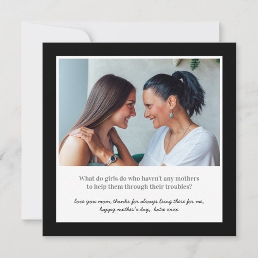 Sentimental Moederdag Quote en Foto Kaart (Voorkant)