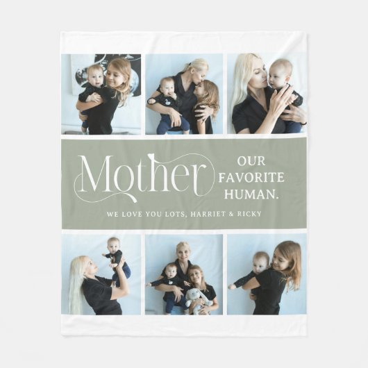 Sentimental Photo Collage Mother Keepsake Fleece Deken (Voorkant)