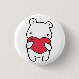 Sentimenteel polair beer ronde button 3,2 cm