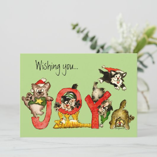 Sentiments de carte de Noël de vacances de chats (Debout devant)