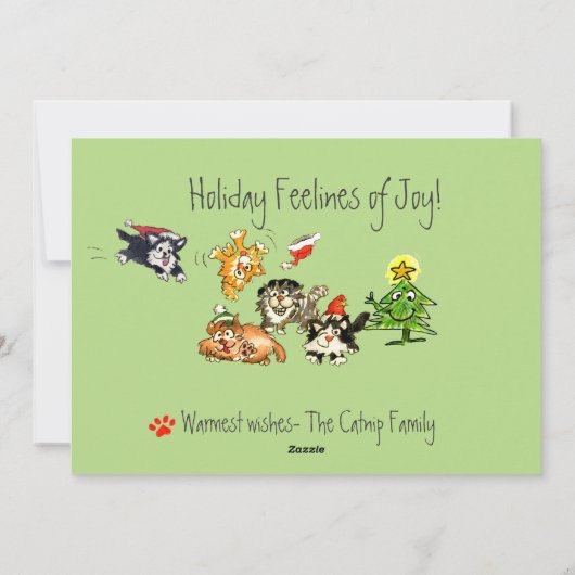 Sentiments de carte de Noël de vacances de chats (Dos)