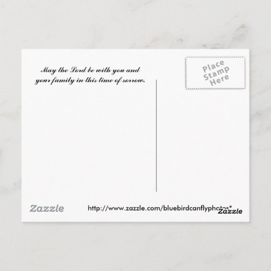 Sentinal bij zonsondergang, met diepste sympathie. briefkaart (Achterkant)