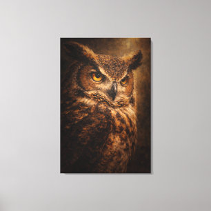 Sentinel du Soir Art de Hibou Toile Étirée