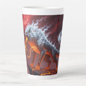 Sentinelle infernale Lava Wolf Latte Mug (Devant)