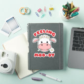 Sentir Moo-dy | Sticker de devis de vache en dessi (Couverture iPad)