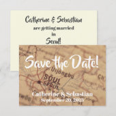 Seoel, Zuid-Korea Antieke kaart (Voorkant / Achterkant)