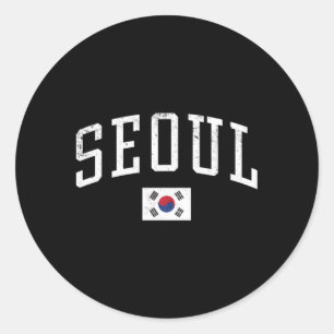 Seoel Zuid-Korea Country Flag Vakantie Ronde Sticker