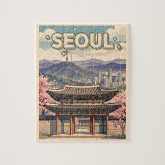Seoel Zuid-Korea – Kersenbloesems & Silhouet Legpuzzel