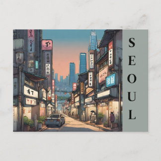 Seoel Zuid-Korea Reizen Aziatisch Cityscape Briefkaart